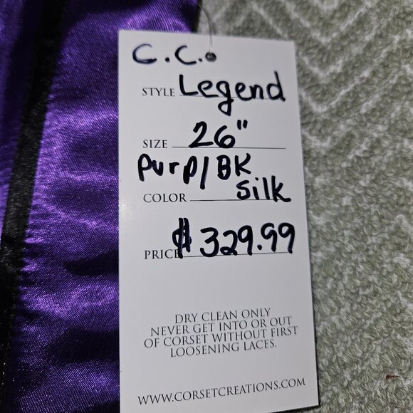 NWT LAST! PURPLE/BLACK Legend CORSET 26" MEDIUM - Picture 2 of 16